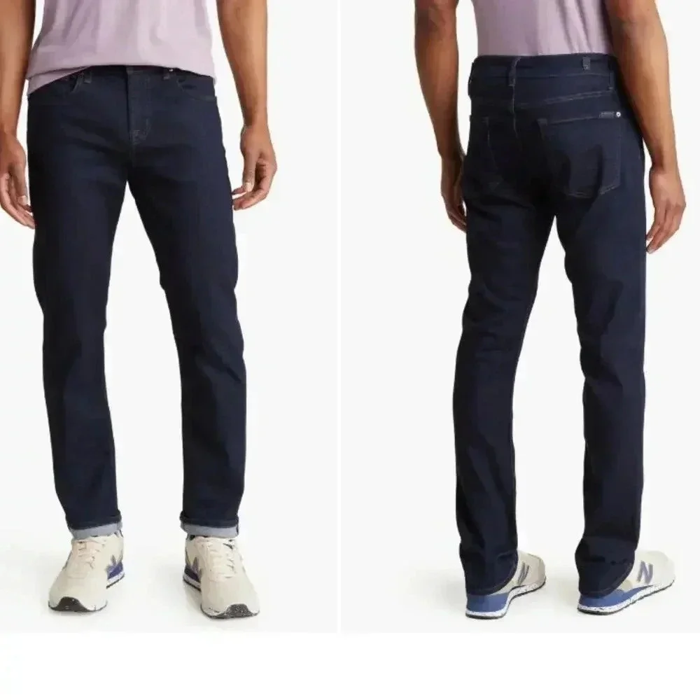 7 For All Mankind Straight‎ Leg Dark Wash Blue jeans Size 31X34 Active Sport
